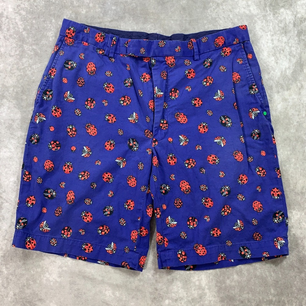 RLX Ralph Lauren Shorts Mens 36 Ladybug Print Stretch Casual Golf‎ Preppy 10"